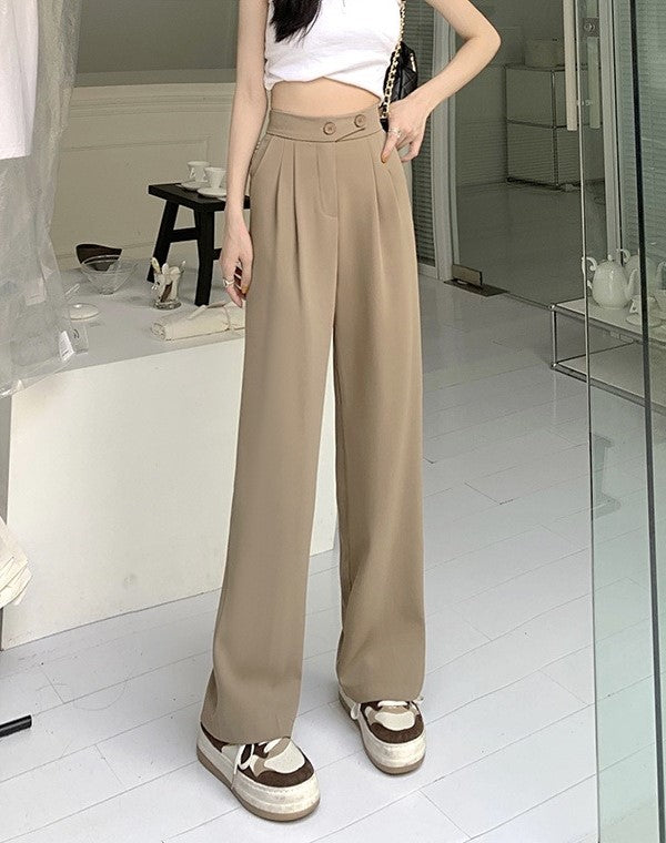 EssentialEase™ - Casual wide-leg trousers khaki