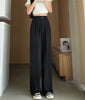 EssentialEase™ - Black wide-leg casual trousers