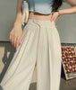 EssentialEase™ - White wide-leg casual trousers